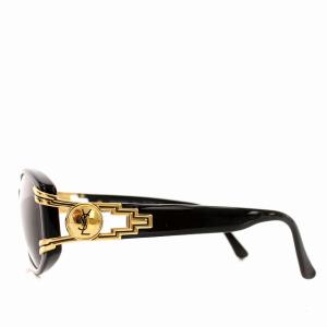 YVES SAINT LAURENT サングラス 31-7503 眼鏡 ロゴ 黒 ゴールドカラー /G