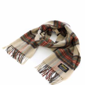 マフラー ストール カシミヤ チェック ベージュ /TK