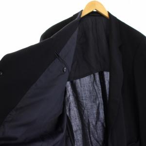 LANVIN ヴィンテージ テーラードジャケット 背抜き ST52-57 紺 5985 /TK