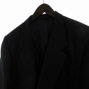 LANVIN テーラードジャケット ブレザー シングル 絹 シルク混 紺 ネイビー 5493