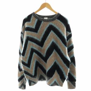 ニット セーター 長袖 モヘヤ混 M ベージュ 青 黒 PF-NR-87183 /AN30