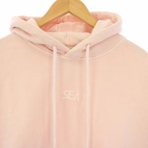 WIND AND SEA SEA pigment-dye Hoodie プルオーバーパーカー ロゴ刺繍 長袖 M ピンク WDS-21S-TPS-01