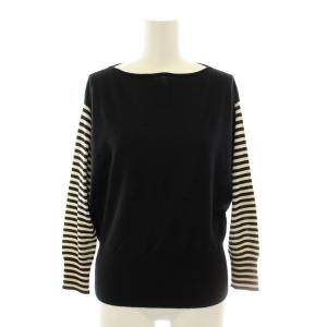ゴルチエ期 ニットプルオーバー ボーダー 36 ブラック アイボリー