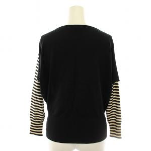 HERMES ゴルチエ期 ニットプルオーバー ボーダー 36 ブラック アイボリー