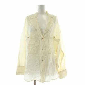 24SS シアーシャツ ブラウス シースルー オープンカラー 長袖 F アイボリー /BB