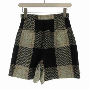 SNIDEL タグ付き 23AW ショートパンツ ハーフ チェック 0 黒 ブラック 白 ホワイト SWFP234273