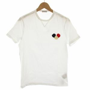 ホワイトメンズマルチワッペントップス Tシャツ クルーネック 半袖 M 白 ホワイト C10918019700