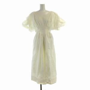 23AW 2WAY LEEVE TUCK OP ワンピース マキシ ロング Vネック 半袖 01 白 ホワイト 512330323101-01