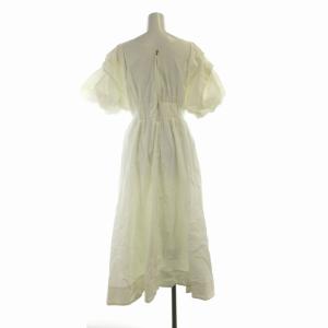 ELENDEEK 23AW 2WAY LEEVE TUCK OP ワンピース マキシ ロング Vネック 半袖 01 白 ホワイト 512330323101-01