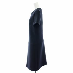 BALENCIAGA 2016年製 ワンピース ひざ丈 半袖 バックジップ 38 紺 ネイビー 436609 /YT