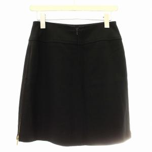 CHANEL BOUTIQUE サイドジップ ミニスカート PO4793VO4022 ウール 台形 スカート 40 黒 ブラック