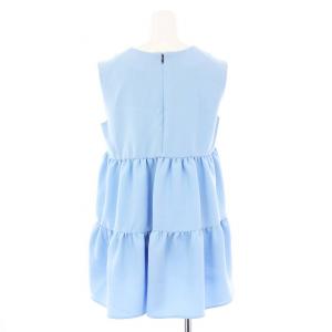 YOKO CHAN YOKOCHAN バックティアードブラウス カットソー ノースリーブ プルオーバー 36 ブルー YCB-619-123