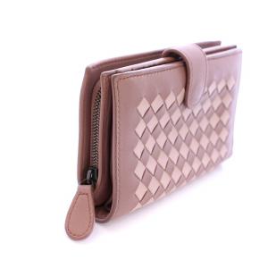 BOTTEGA VENETA 財布 二つ折り イントレチャート ウォレット ピンク /DK OH