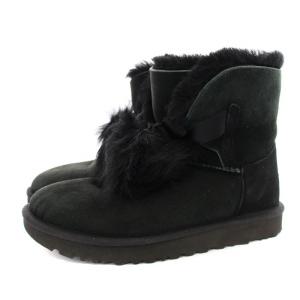 GITA ジータ ムートンブーツ 1018517 ショートブーツ スエード シープスキン リボン ポンポン
