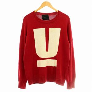 ニット 04901 Uロゴ セーター カシミヤ混 長袖 2 赤 レッド /G