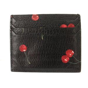 miumiu カードケース 定期入れ チェリー柄 総柄 黒
