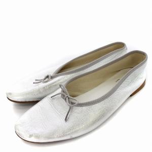 バレエシューズ フラットシューズ パンプス エナメル リボン 38