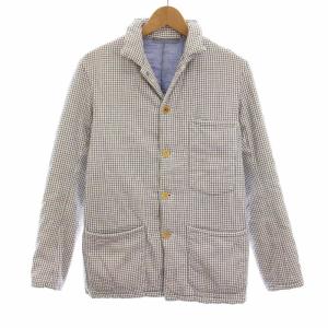 中綿ジャケット コットン チェック アウター 2 青 白 黒 /YM