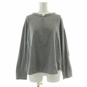 カットソー 長袖 スキッパー ウール混 ストレッチ 0 グレー