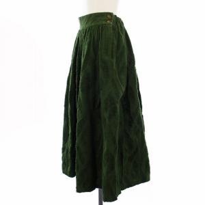 Pal'las Palace モクレンの芽柄ジャガードギャザースカート フレア ロング 2 緑 PFSK-2584C