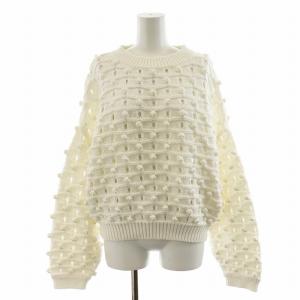 25SS ハンドニット プルオーバー セーター 長袖 白 ホワイト 25080900101010