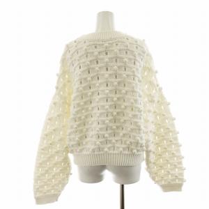 25SS ハンドニット プルオーバー セーター 長袖 白 ホワイト