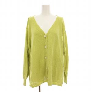 24SS コットンナイロンテープヤーンカーディガン ニット Vネック 長袖 黄緑 24-080-900-1120-1-0