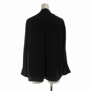 green label relaxing D ジョーゼット ボウタイ ２WAY ブラウス シャツ 長袖 F 黒 ブラック 3511-199-1173
