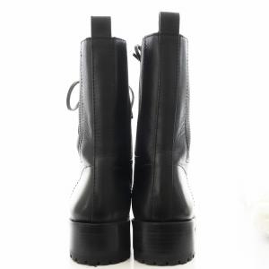 TORY BURCH サイドゴアブーツ ショートブーツ レースアップ レザー 6M 黒 ブラック /AN15