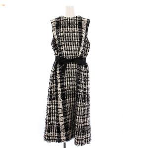 BOUCLETWD NSNCOP ツイードワンピース 36 ホワイト ブラック
