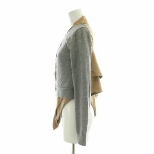 COMME des GARCONS ドッキングニットカーディガン 変形 S グレー ブラウン