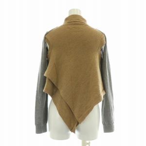 COMME des GARCONS ドッキングニットカーディガン 変形 S グレー ブラウン