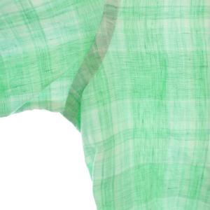 RALPH LAUREN CLASSIC FIT ボタンダウンシャツ チェック リネン 長袖 S 黄緑
