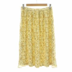 burberrys フレアスカート 花柄 ヴィンテージ 11AR イエロー FXA55-353