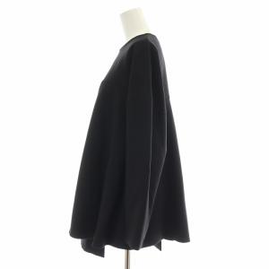ENFOLD アシンメトリーペプラムプルオーバー カットソー 長袖 クルーネック ストレッチ 38 黒 ブラック 300DS130-0100