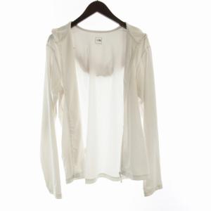 THE NORTH FACE ジップアップパーカー フーディー ロゴ プリント 長袖 L 白 ホワイト NT11744