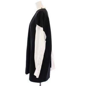 ENFOLD 22AW COMBI PULLOVER コンビプルオーバー シャツ スウェット 切替 長袖 38 ブラック