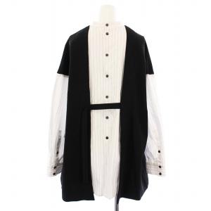 ENFOLD 22AW COMBI PULLOVER コンビプルオーバー シャツ スウェット 切替 長袖 38 ブラック