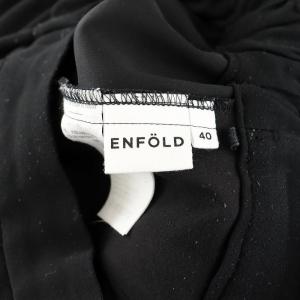 ENFOLD TROUSERS ゴムジョッパースイージーパンツ スラックス タック ウエストゴム ストレッチ 40 黒