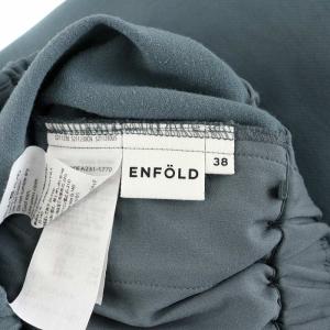 ENFOLD EGG PANTS エッグパンツ スラックス イージー ウエストゴム ストレッチ 38 青 ブルー 300FA231-1770