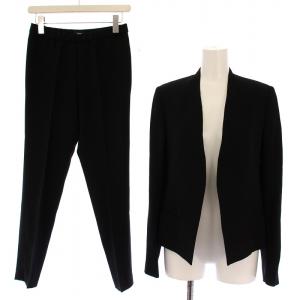 18SS スーツ フォーマル セットアップ 上下 2点セット ノーカラージャケット パンツ 0 00 黒 ブラック