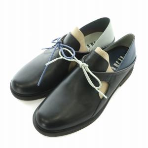 SNIMI Twins ツインズ フォーマルシューズ ローヒール レザー 37 黒 ブラック 紺 ネイビー