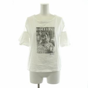 フォトフレアTシャツ カットソー 切替 半袖 プリント 36 ホワイト 0122242149 /NQ
