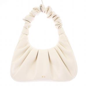 23SS JW PEI GABBI ギャザー ハンドバッグ フェイクレザー ロゴ アイボリー /KU