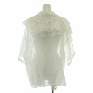yori shirocon ダリアシャツドレス ブラウス フリル 半袖 アシンメトリー 38 白 ホワイト SC2221-006SM