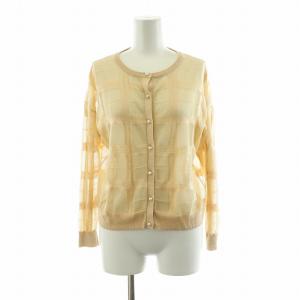 23AW シアーチェックニットカーディガン 長袖 36 ベージュ 0223353170 /NQ