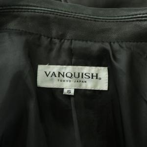 VANQUISH シープレザーダブルライダースジャケット 羊革 革ジャン アウター ジップアップ S 黒 ブラック VJJ3067