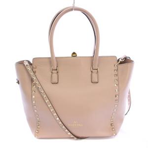 2WAY トートバッグ ロックスタッズ ピンク