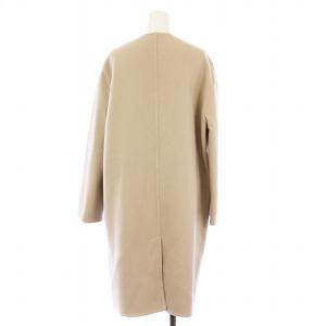 HERMES 22SS アイレットクラスプ ノーカラーコート カシミヤ 38 ベージュ 26-7103