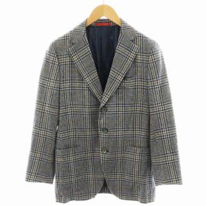 SAILOR テーラードジャケット シングル チェック柄 ウール 46 ネイビー